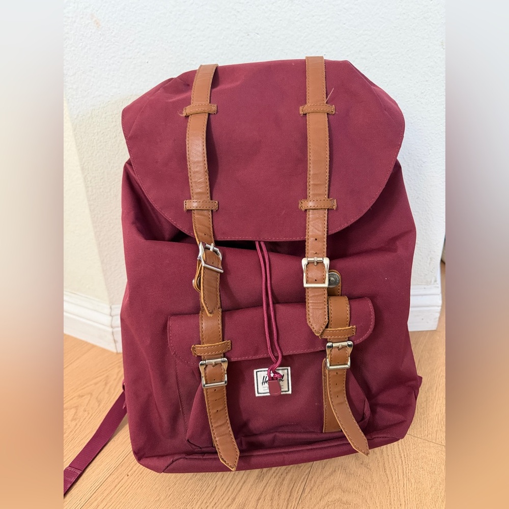Herschel Supply Co Little America Backpack Windsor Wine Red Laptop - Picture 1 of 9